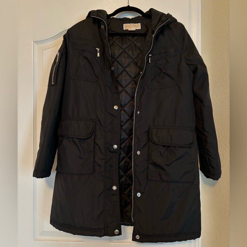 MICHAEL KORS: Hooded Featherless Zip Jacket